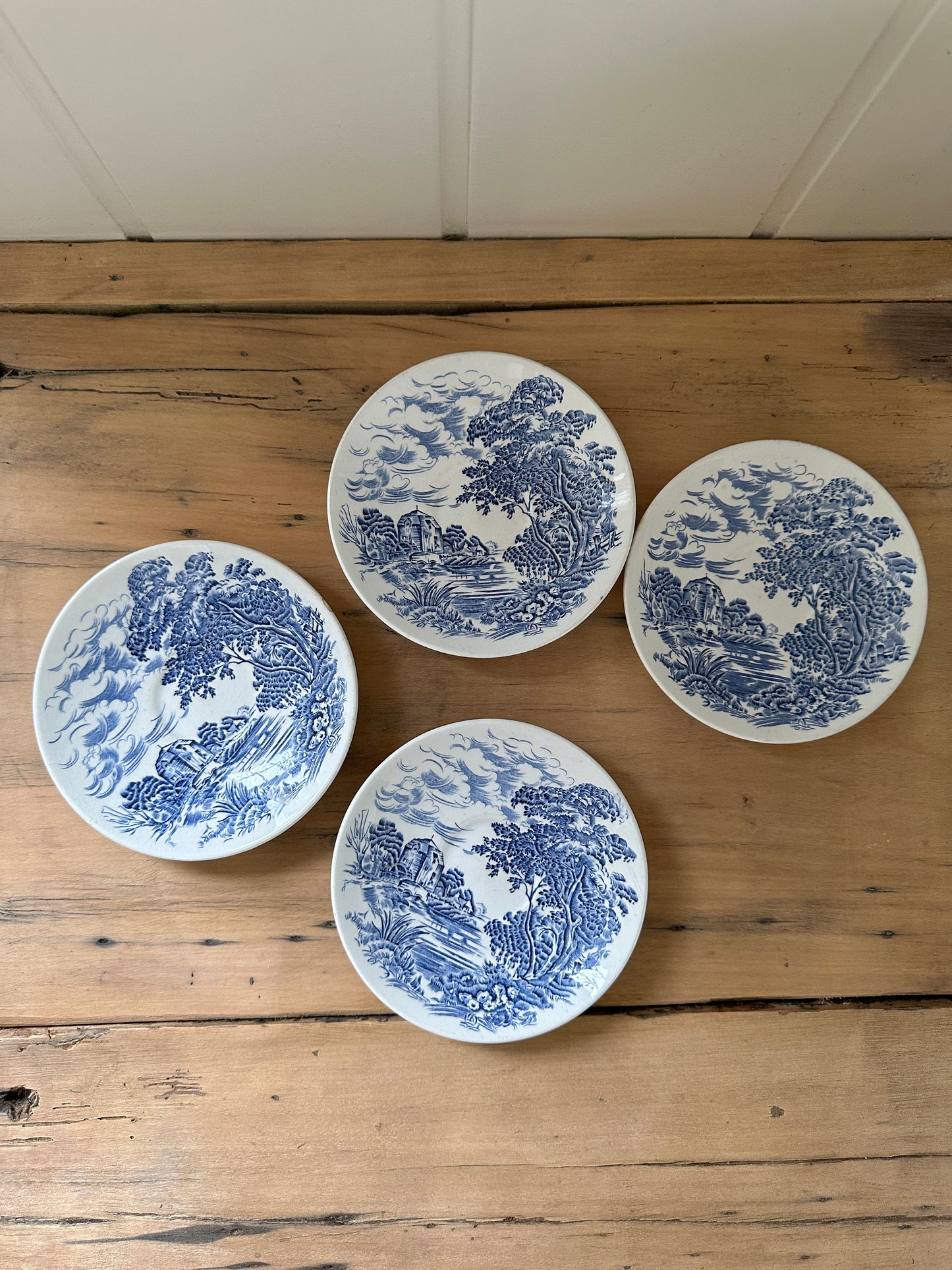 vintage English saucers, set of 4