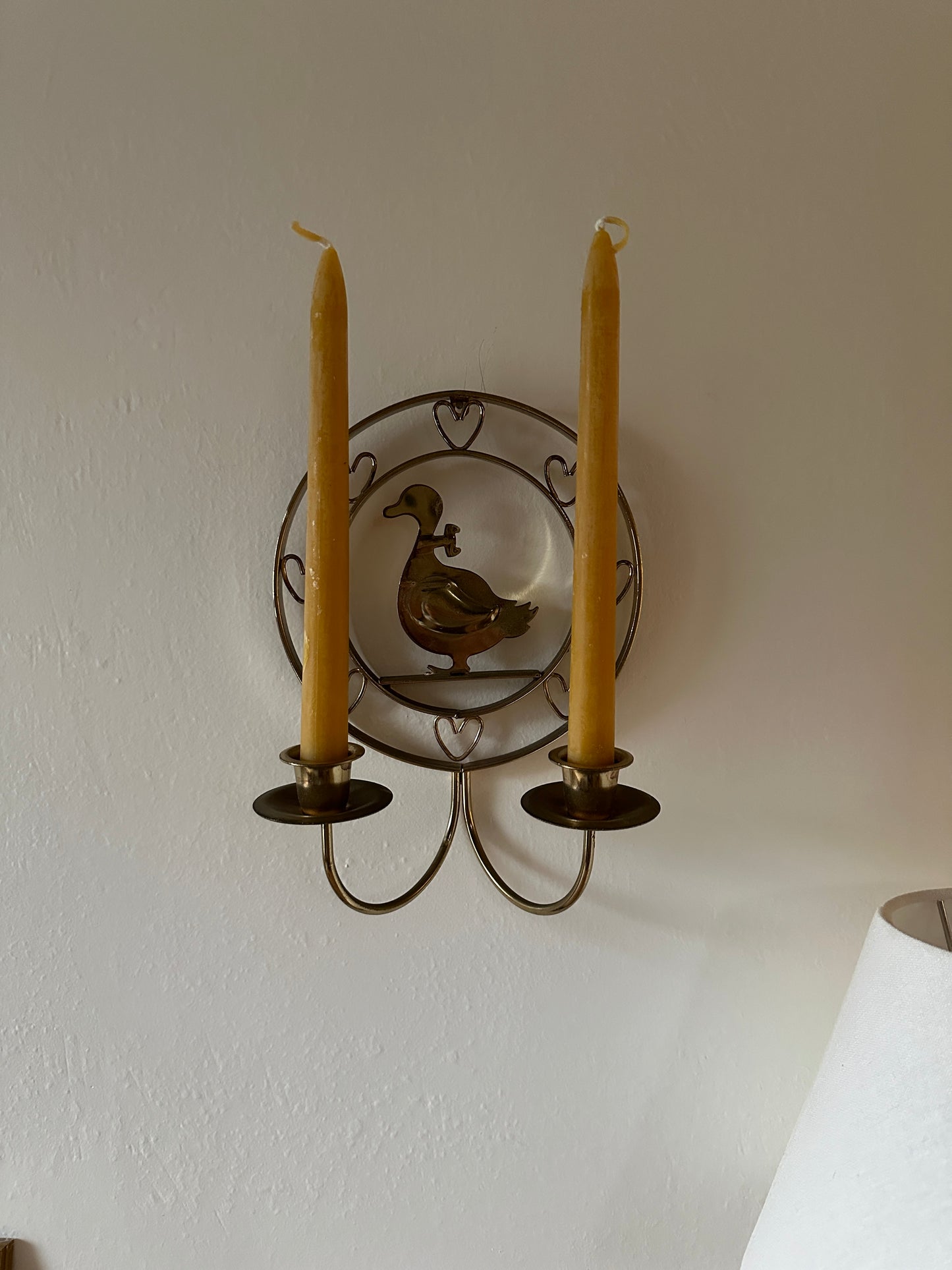 vintage brass candle stick sconce