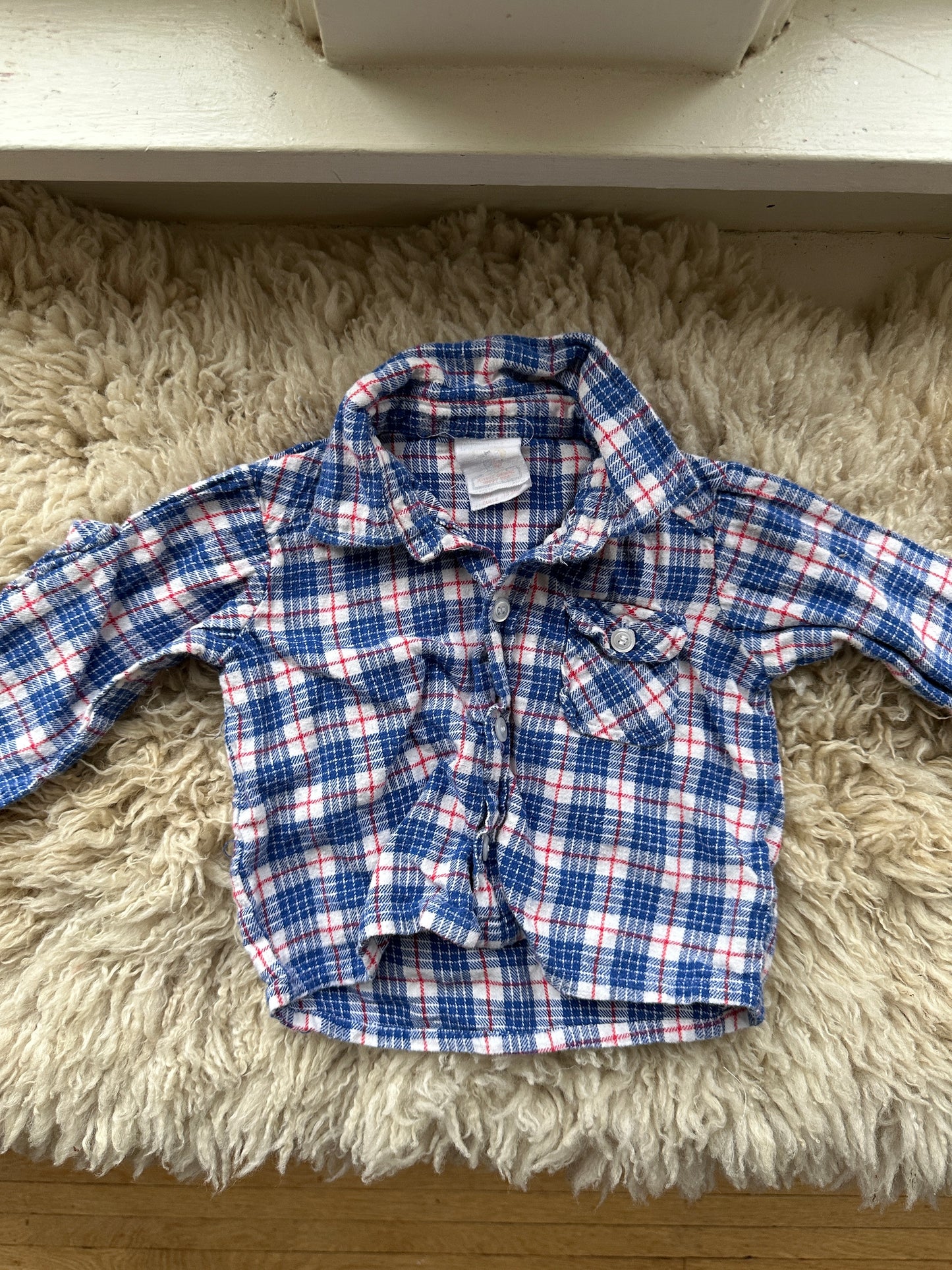 vintage baby flannel shirt, 18 months