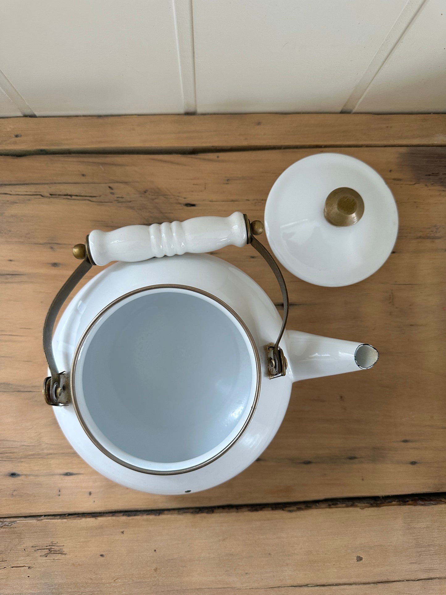 vintage enamel tea pot