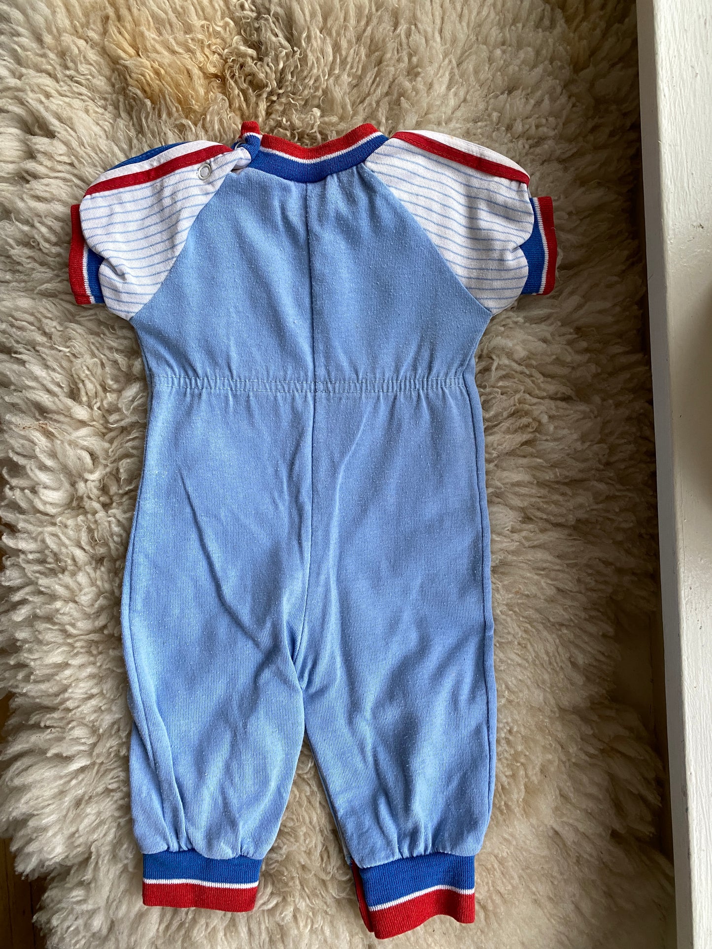 vintage baseball baby romper, 9 months