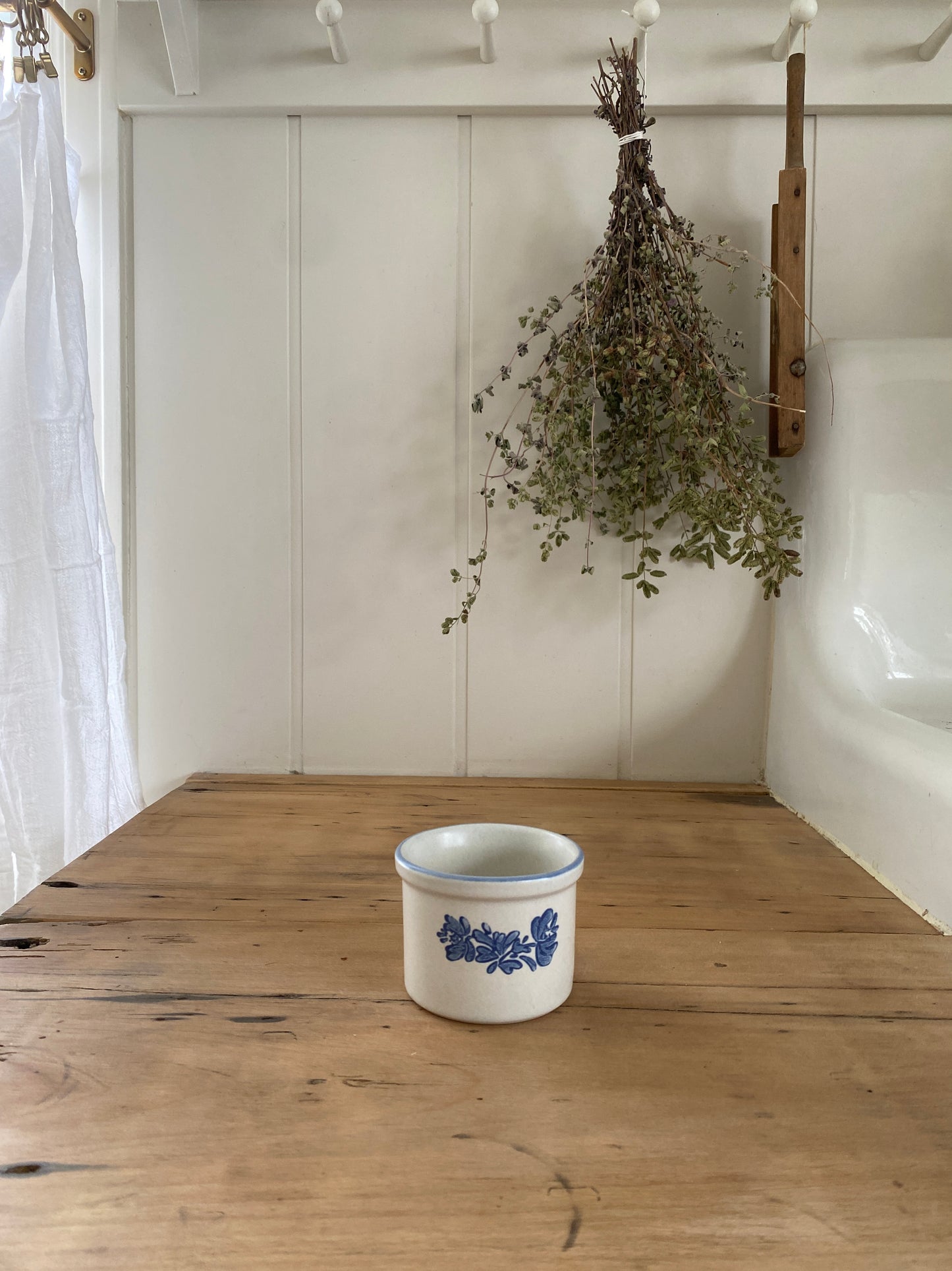vintage small floral crock