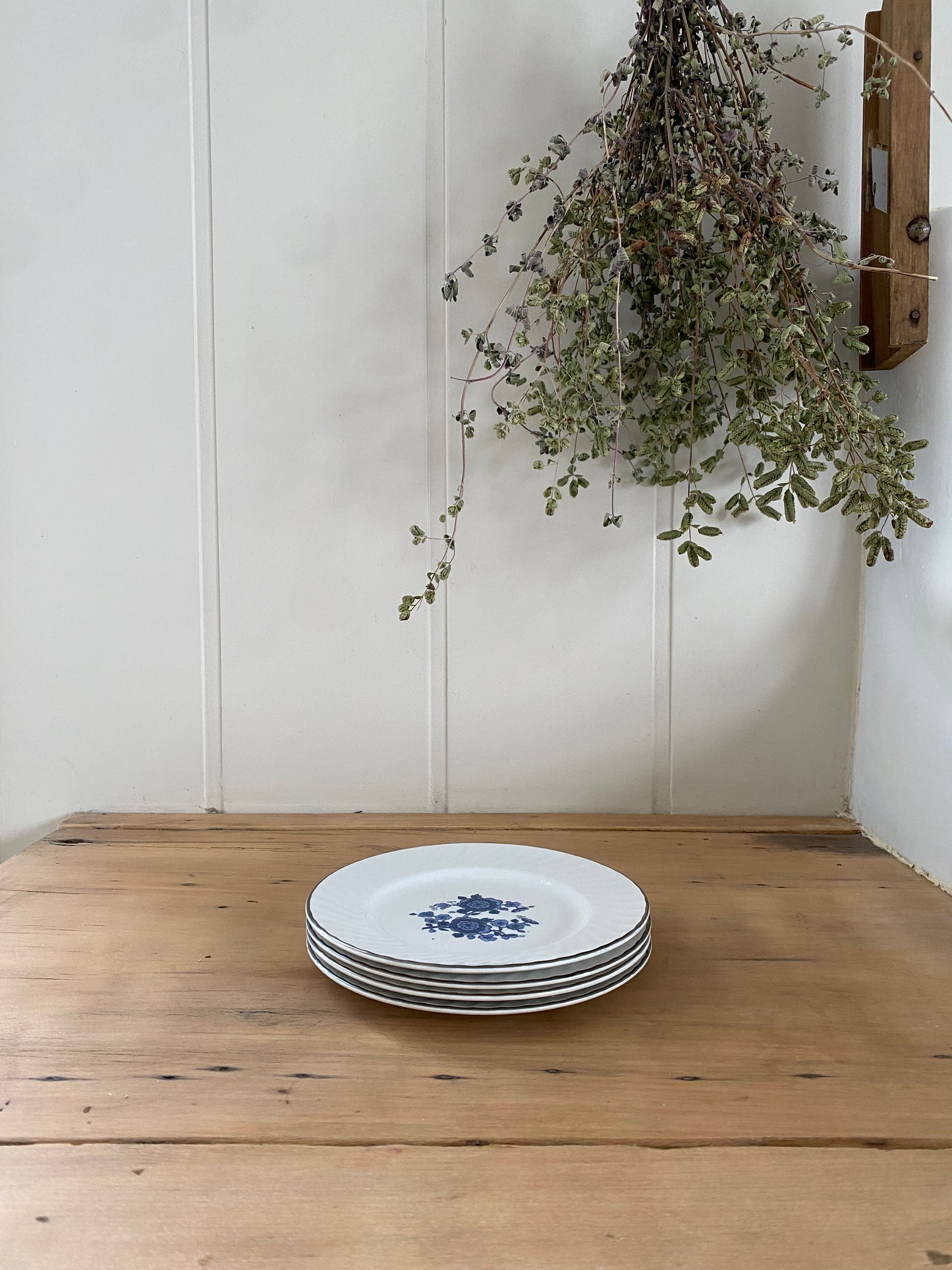 vintage blue floral dessert plates