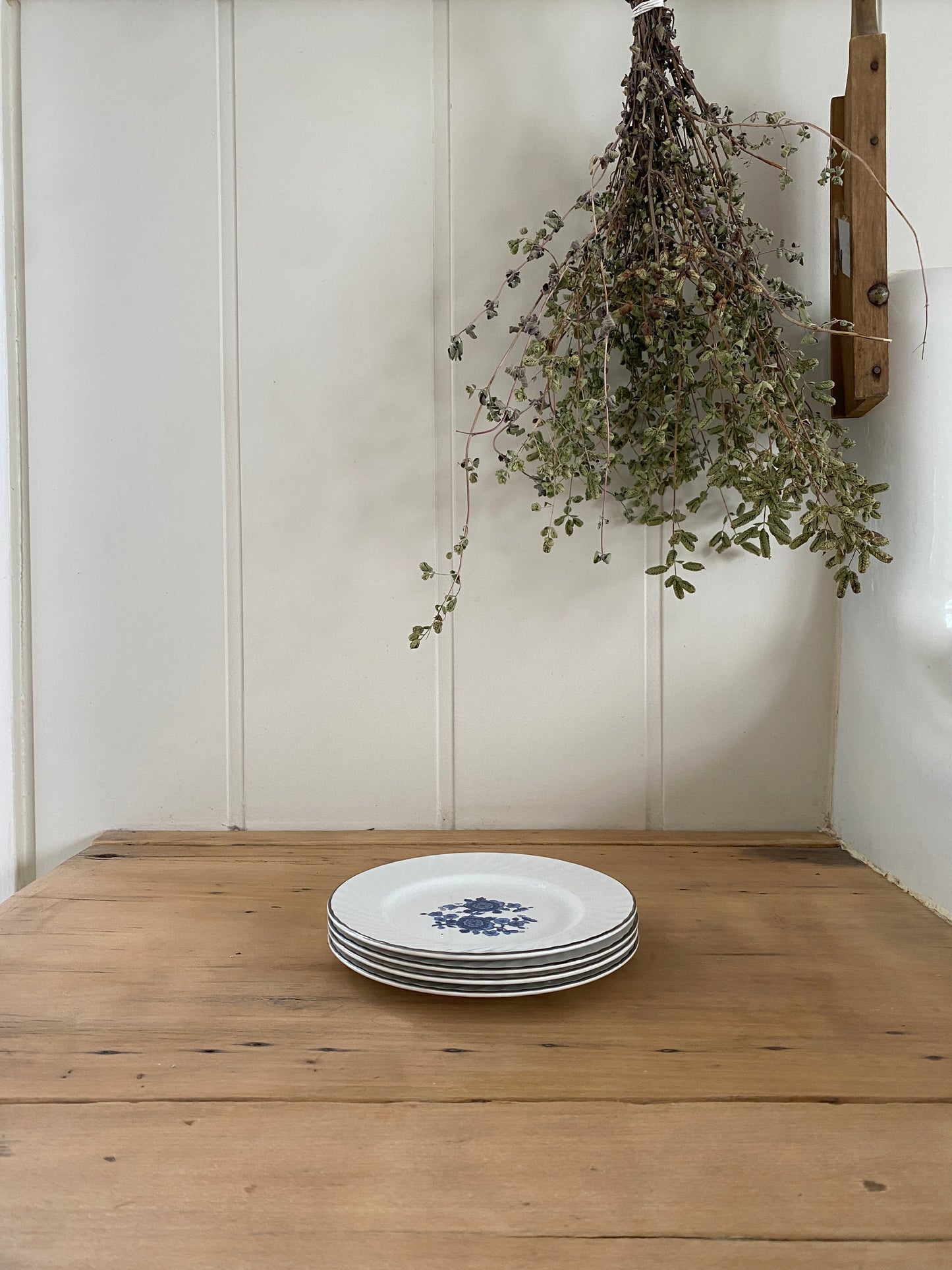 vintage blue floral dessert plates