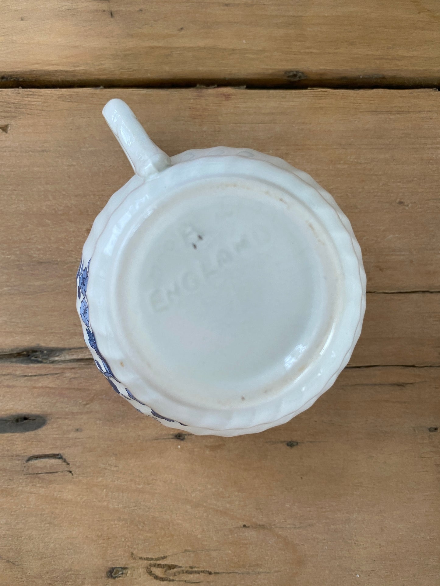 vintage ironstone blue floral tea cups