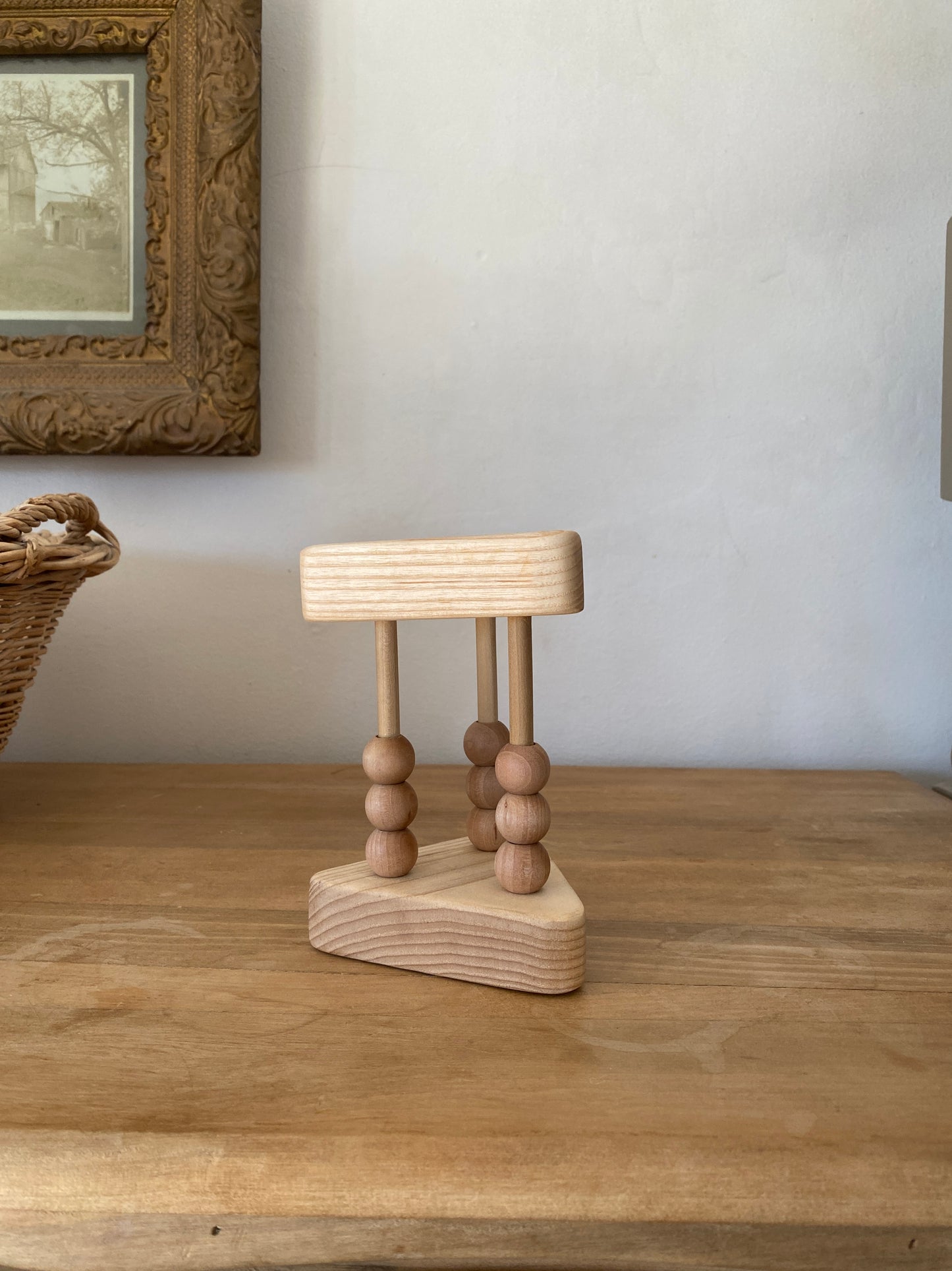 handmade wood abacus rattle