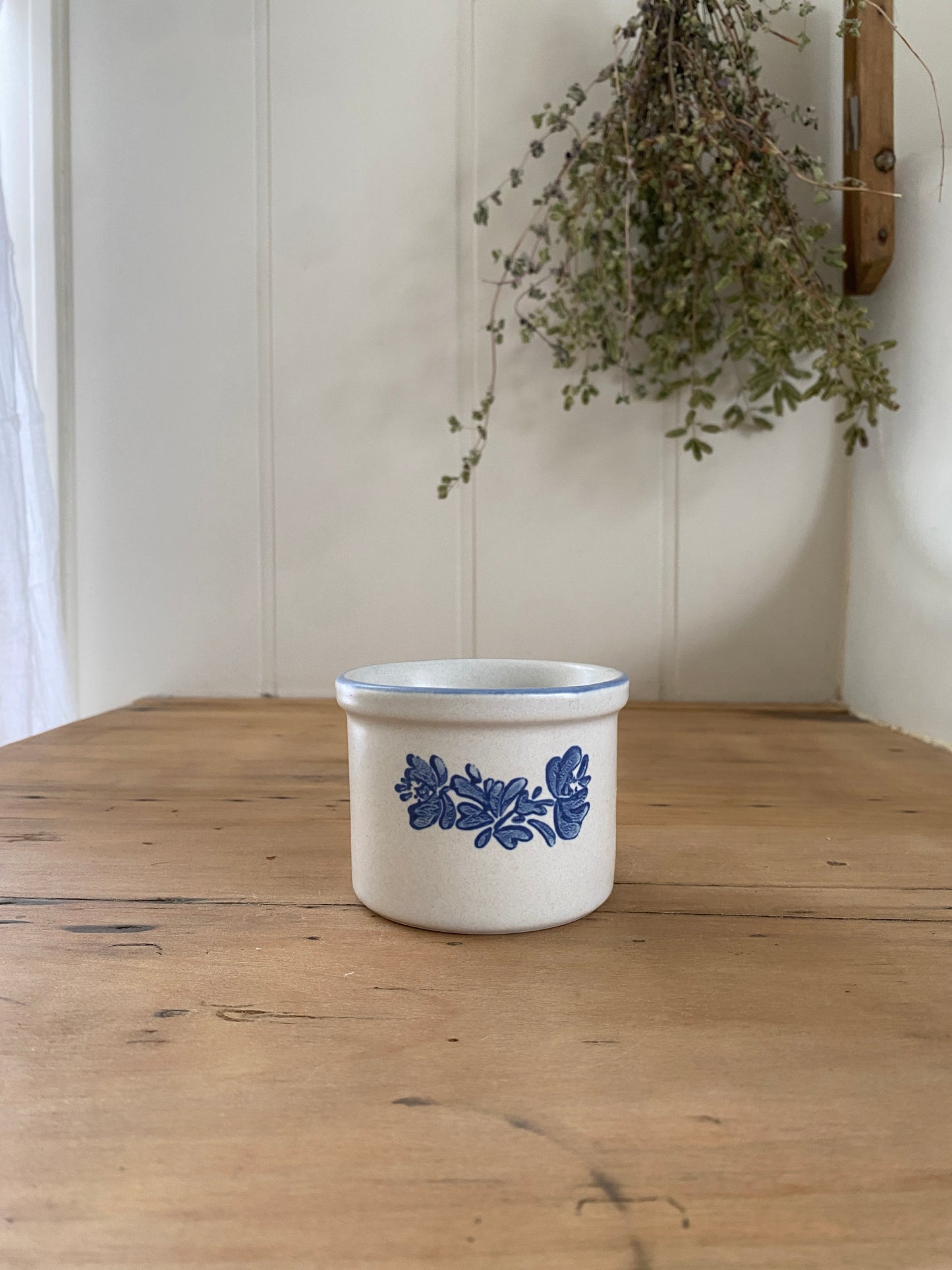 vintage small floral crock