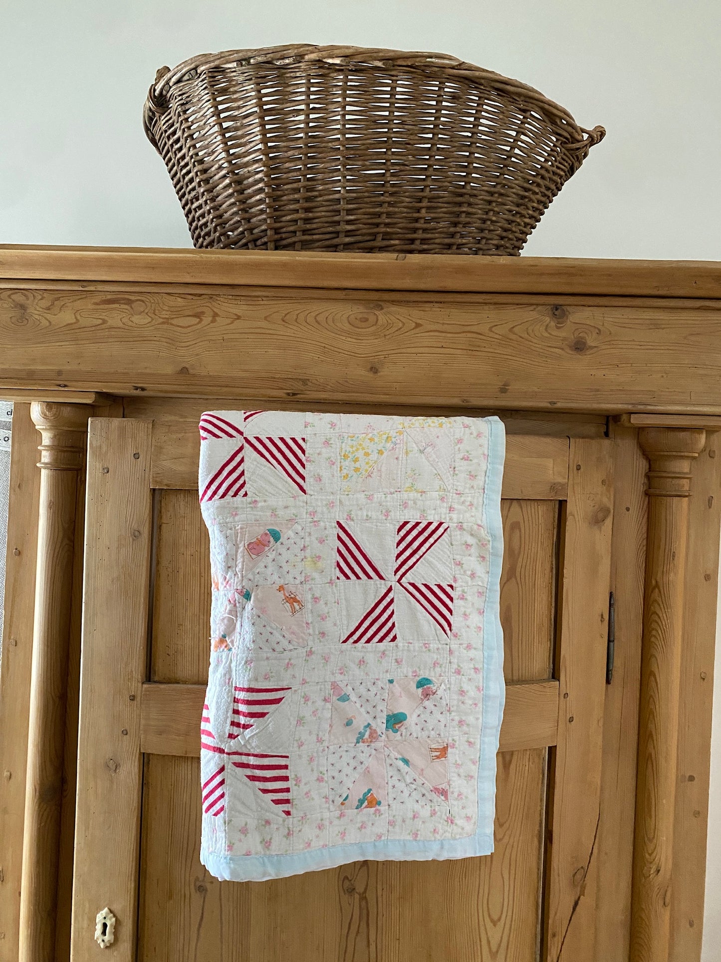 vintage handmade crib quilt