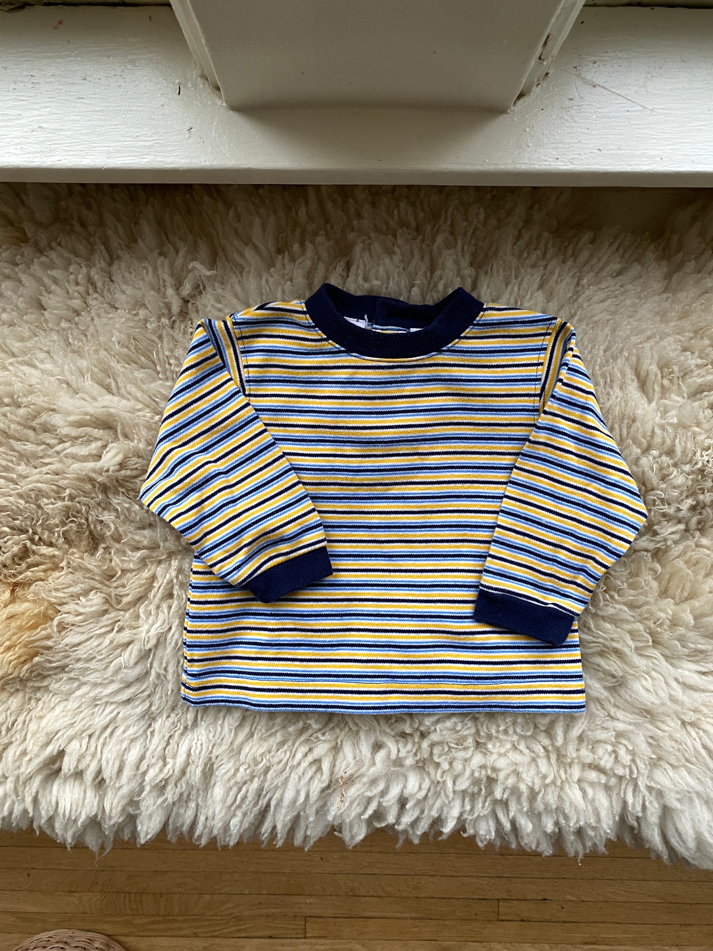 vintage striped baby shirt, 3-6 months