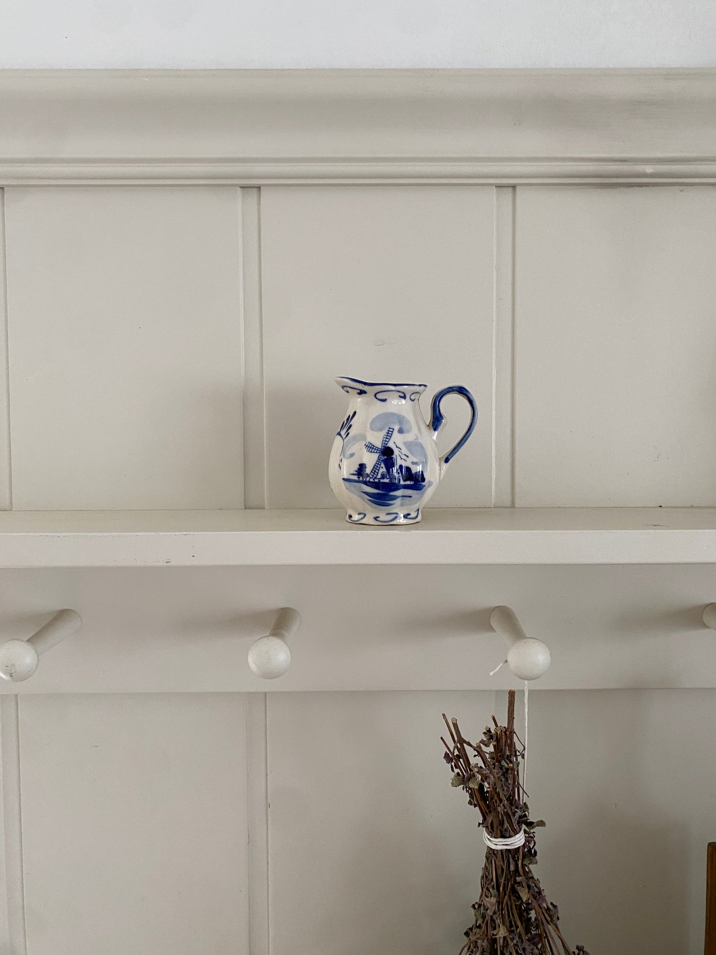 vintage delft ceramic hand painted miniature pitcher