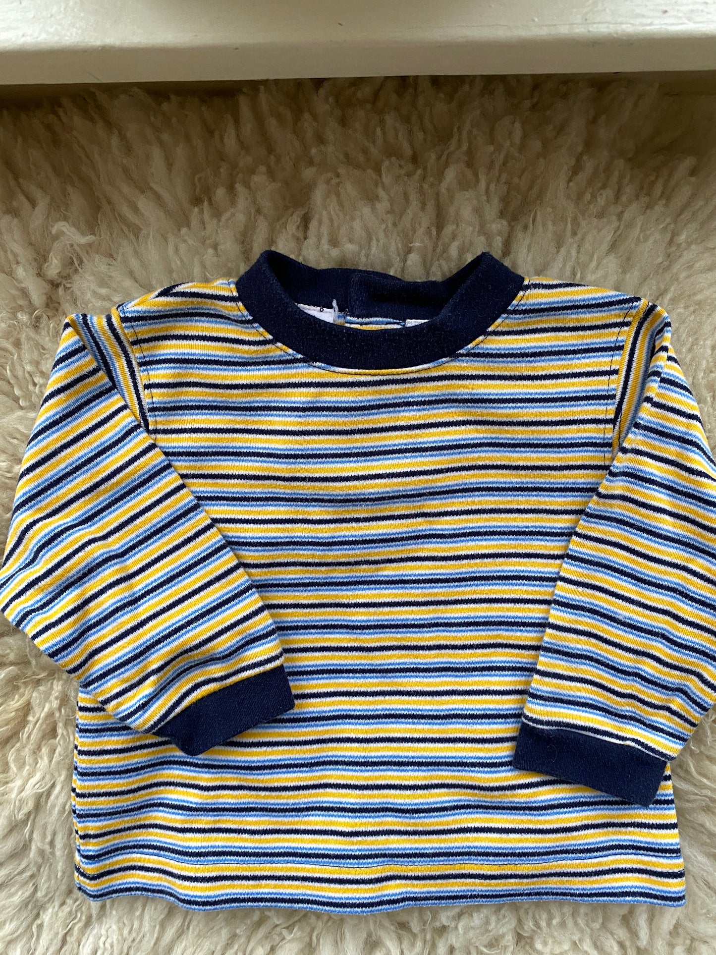 vintage striped baby shirt, 3-6 months
