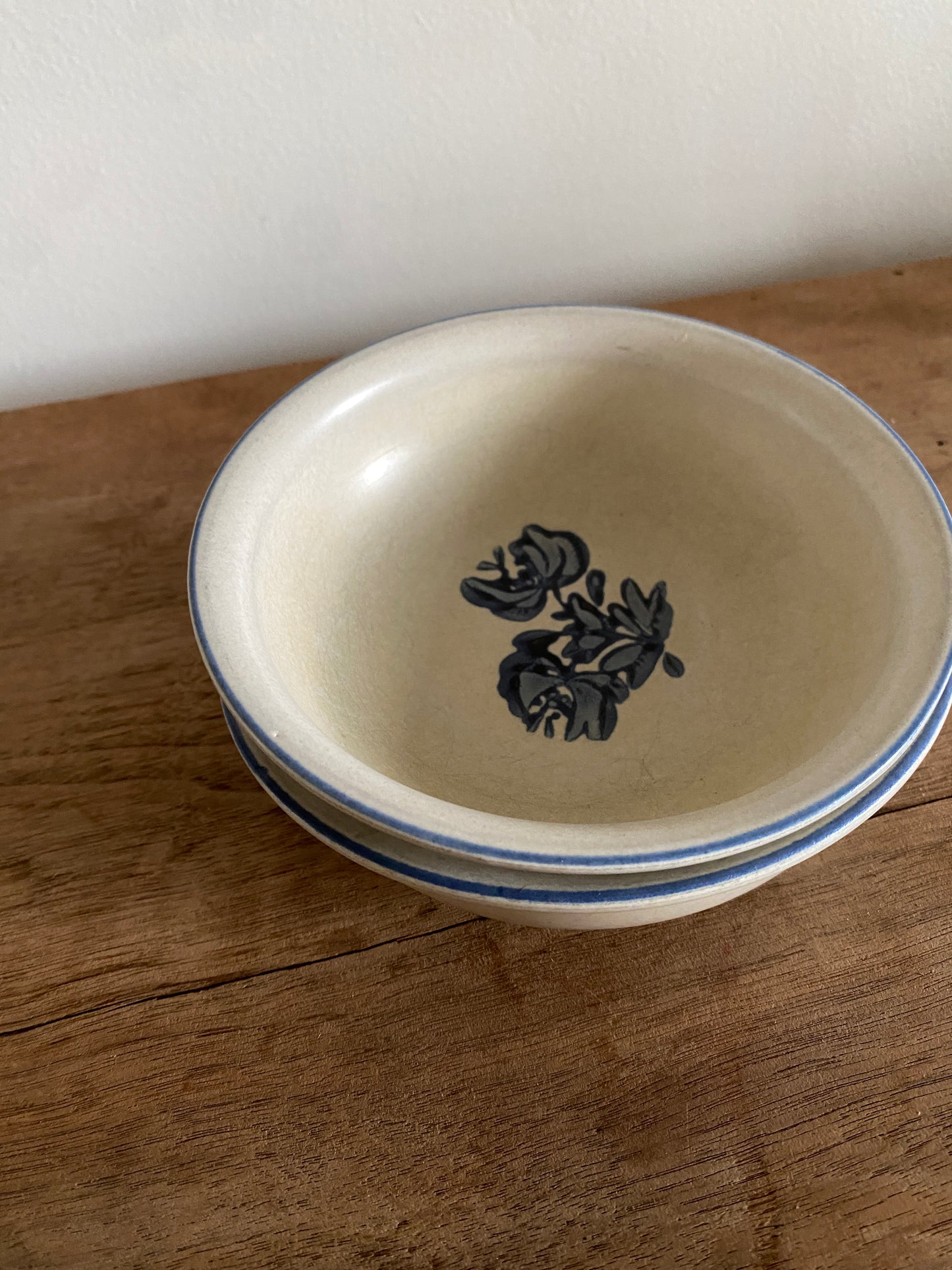 vintage blue floral bowls