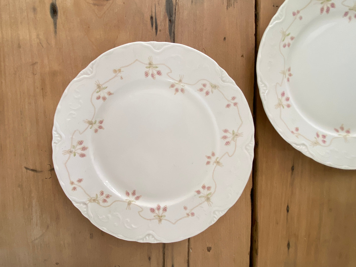 vintage poreclain floral plate set