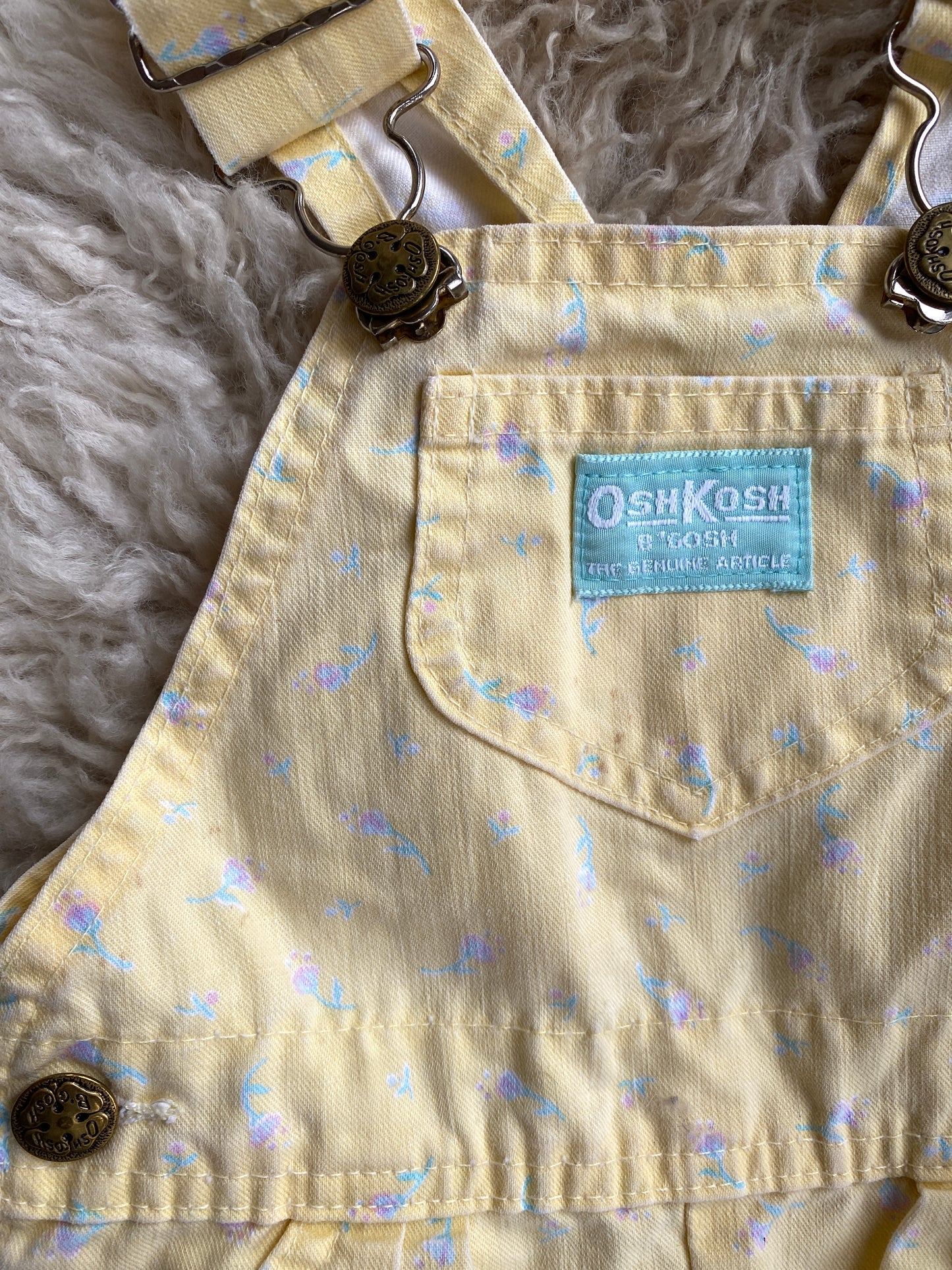 vintage oshkosh floral shortalls, 24 months