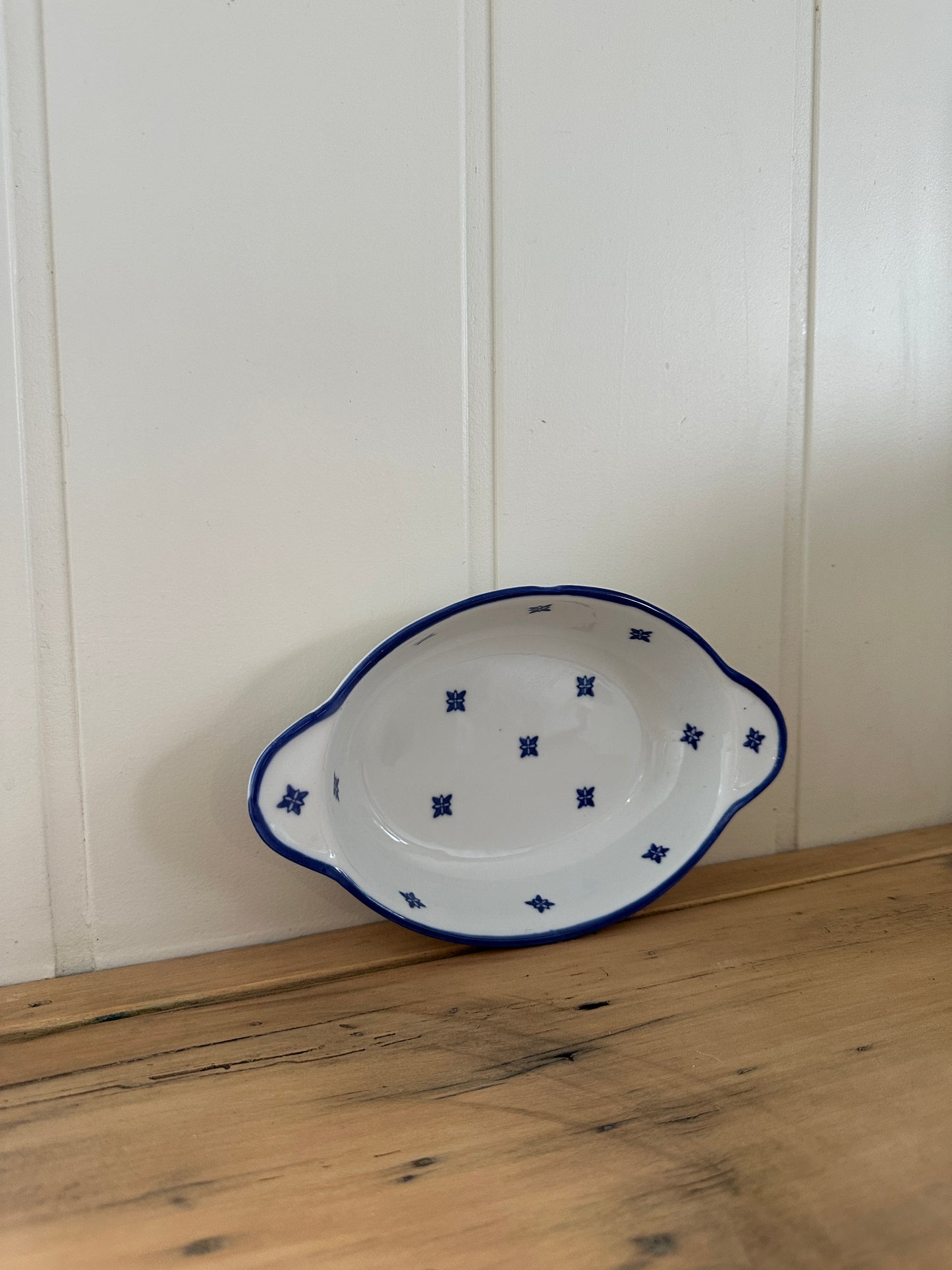 vintage small oval baking dish