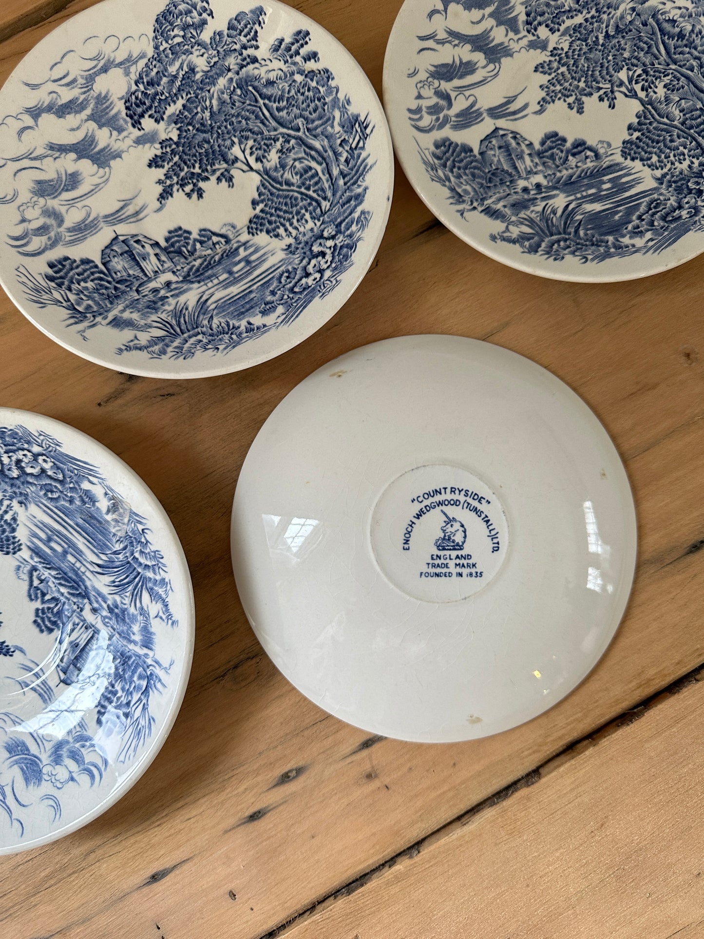 vintage English saucers, set of 4