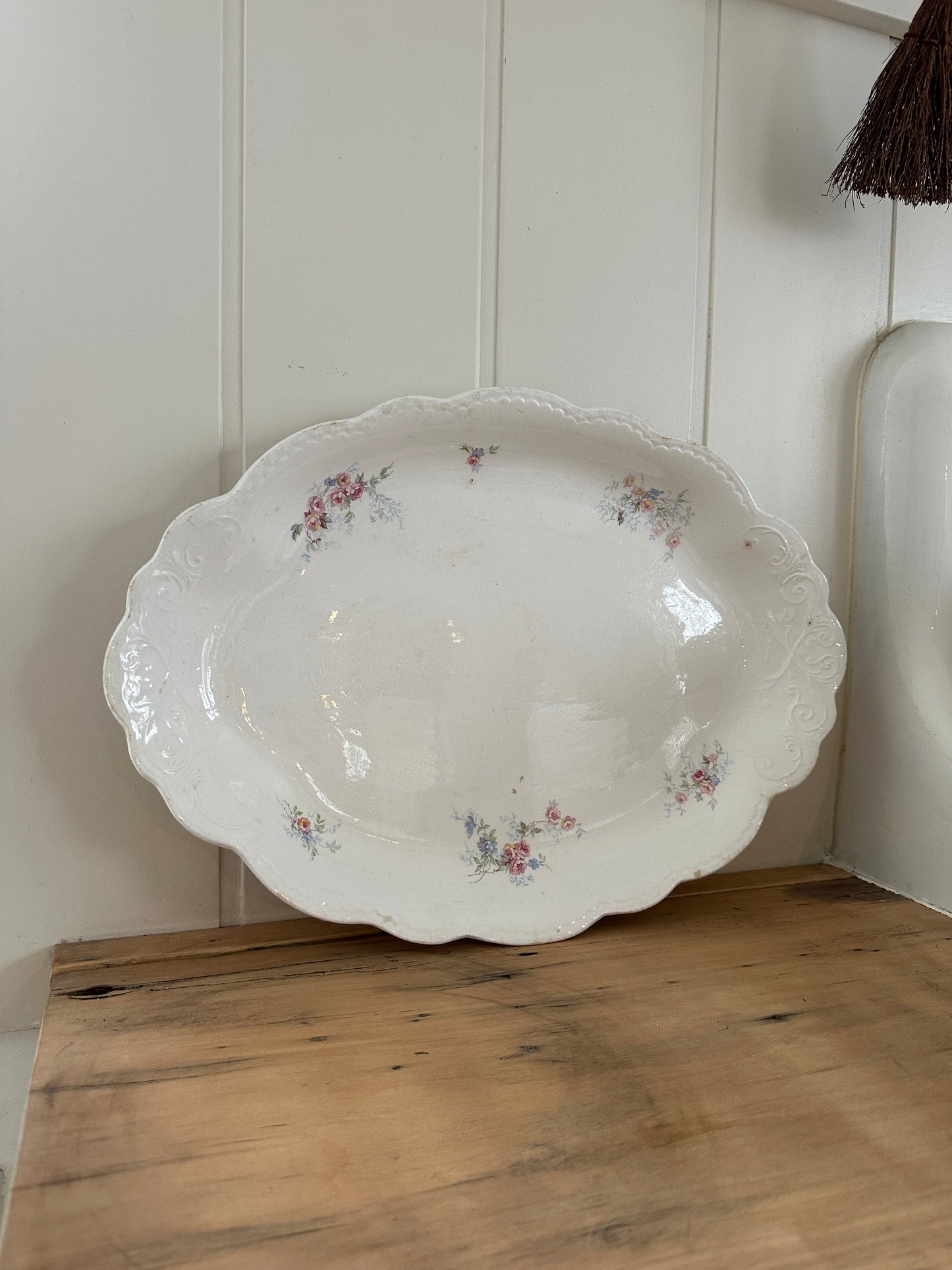 vintage floral porcelain serving platter