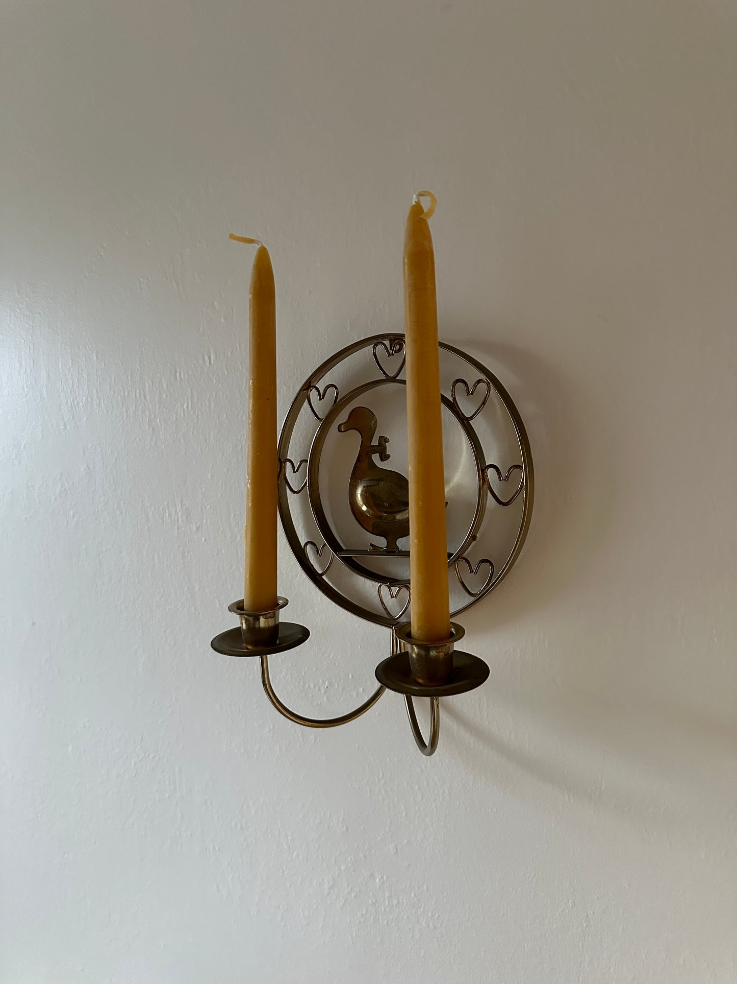 vintage brass candle stick sconce
