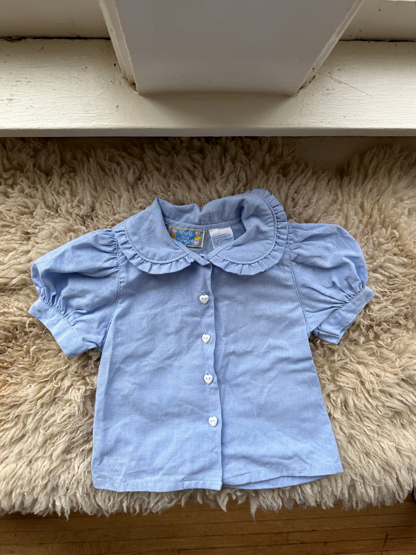 vintage toddler chambray blouse, 2