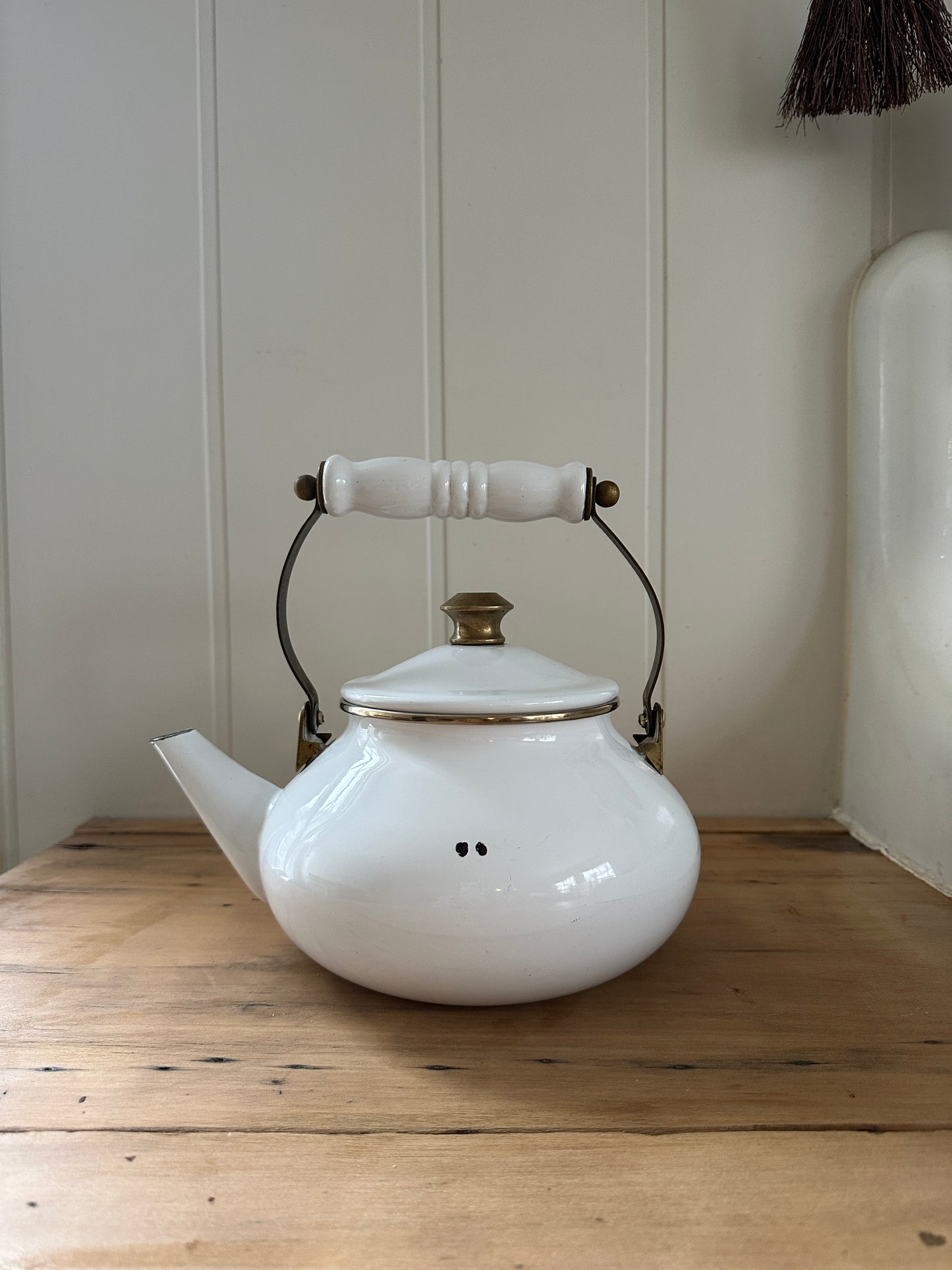 vintage enamel tea pot