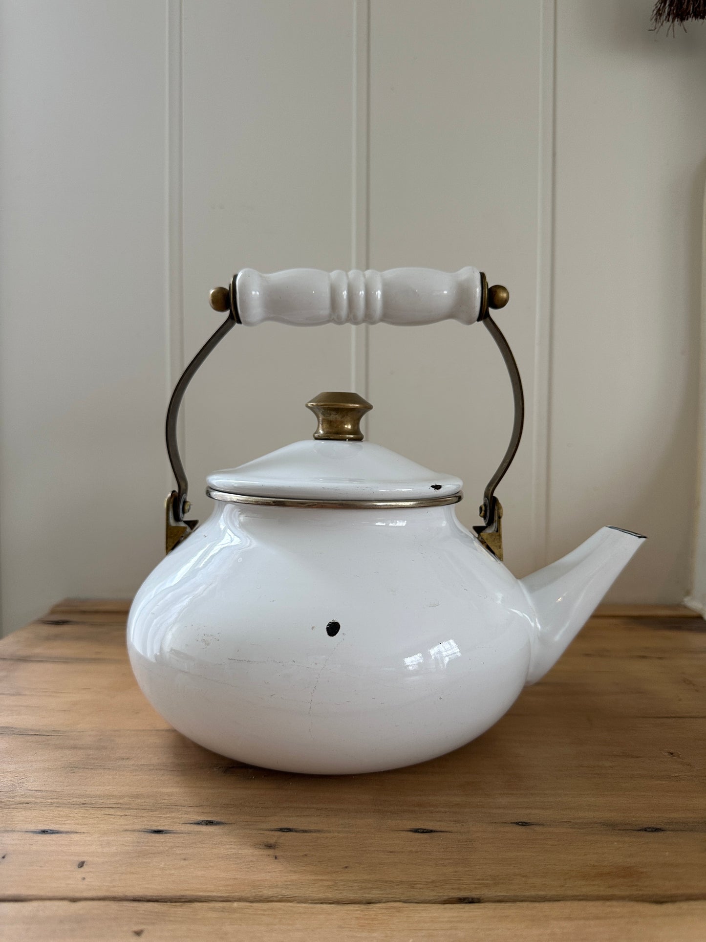 vintage enamel tea pot