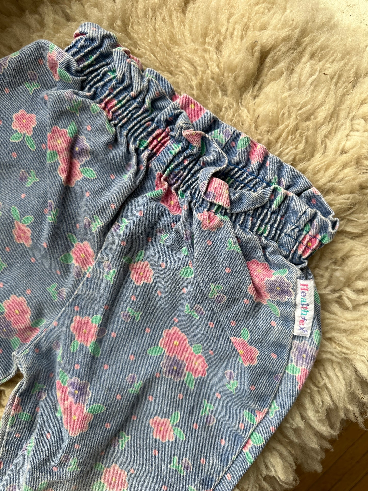 vintage floral denim joggers, 24 months