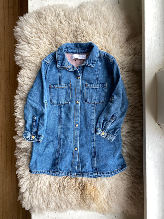 zara denim dress, 18-24 months