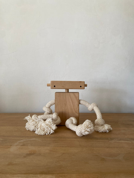handmade wooden rope monkey