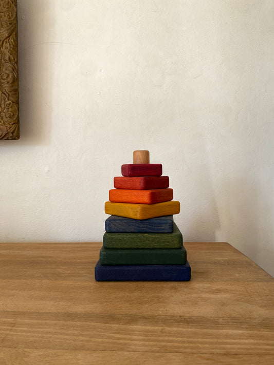 rainbow wood stacking toy
