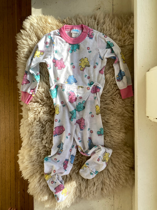 vintage carter's two piece snap sleeper, 18 months