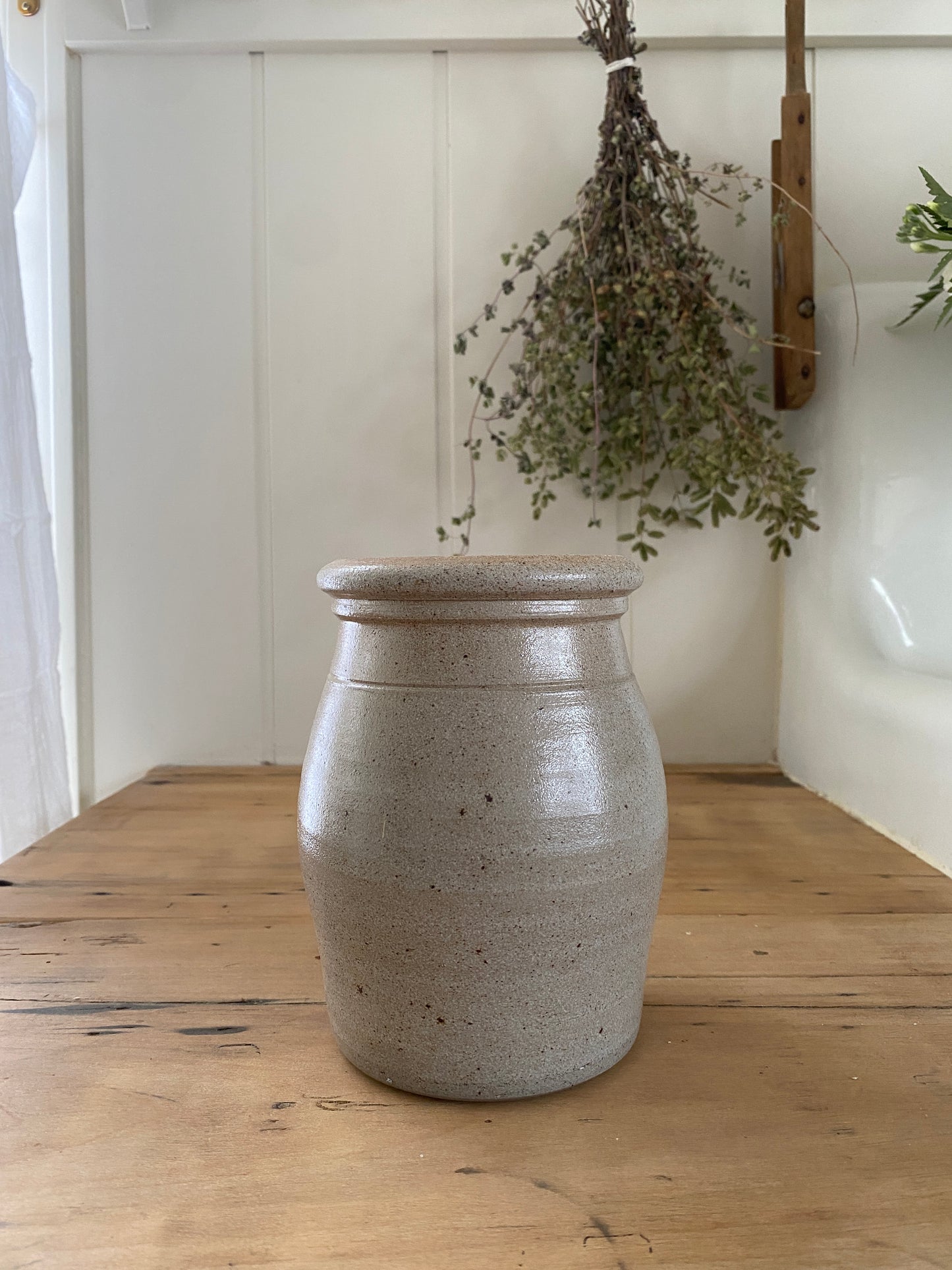 vintage hand painted salt glazed crock
