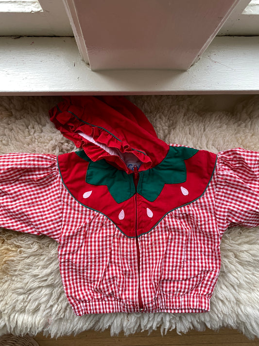 vintage carter's strawberry jacket, 12 months