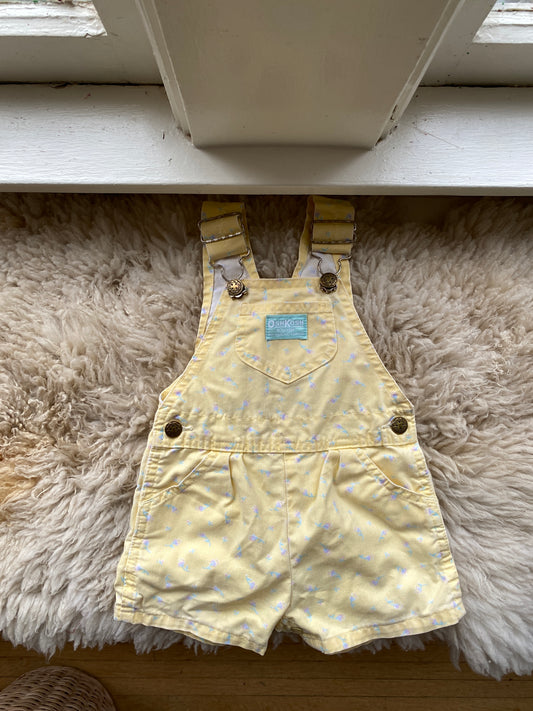 vintage oshkosh floral shortalls, 24 months