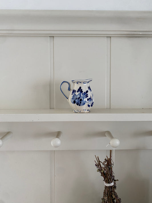 vintage delft ceramic hand painted miniature pitcher