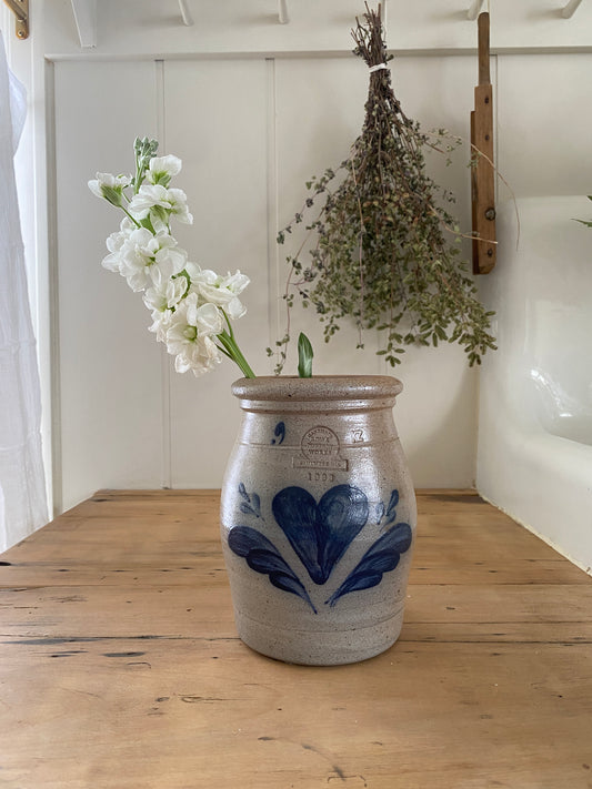 vintage hand painted salt glazed crock