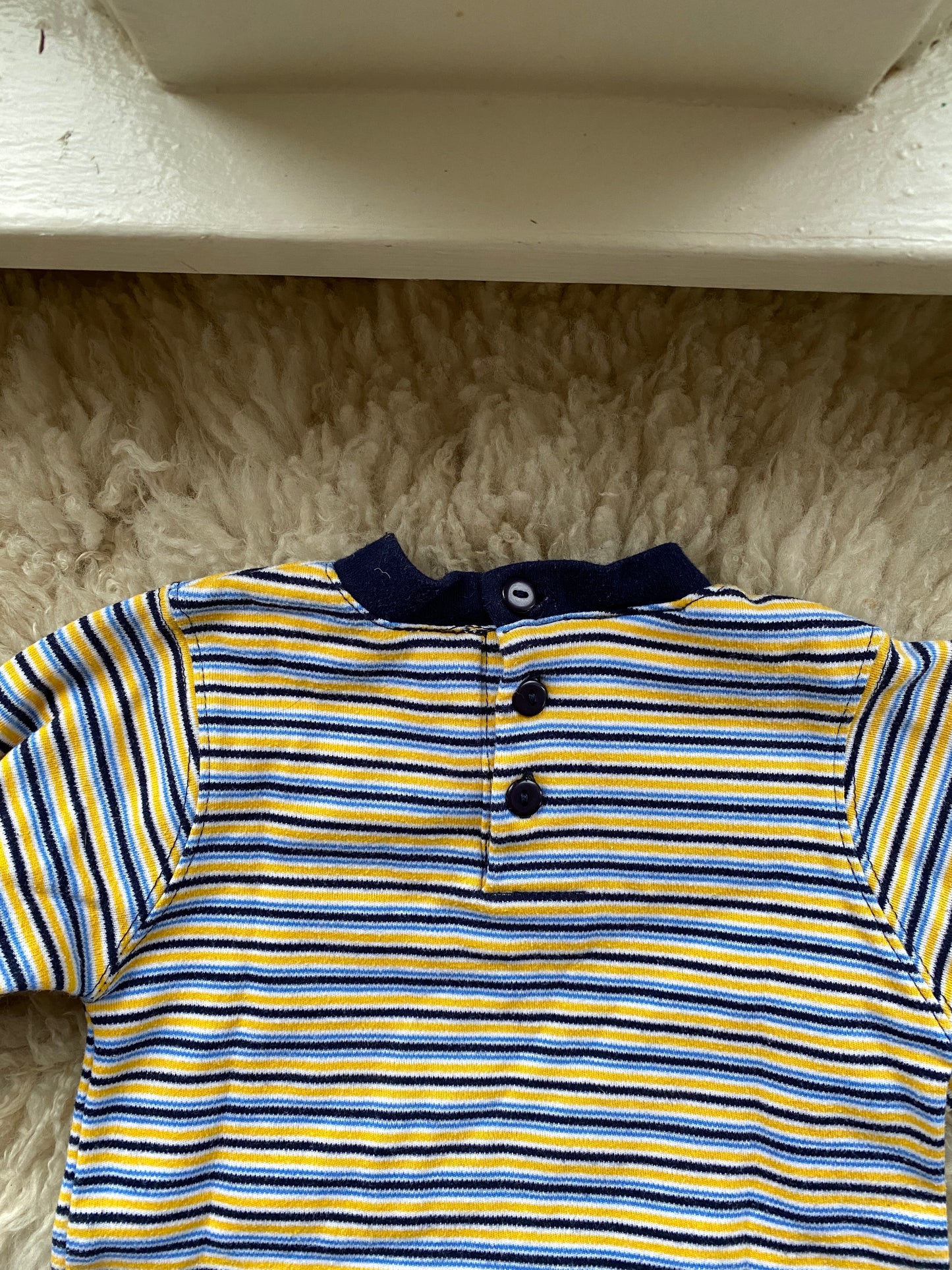 vintage striped baby shirt, 3-6 months
