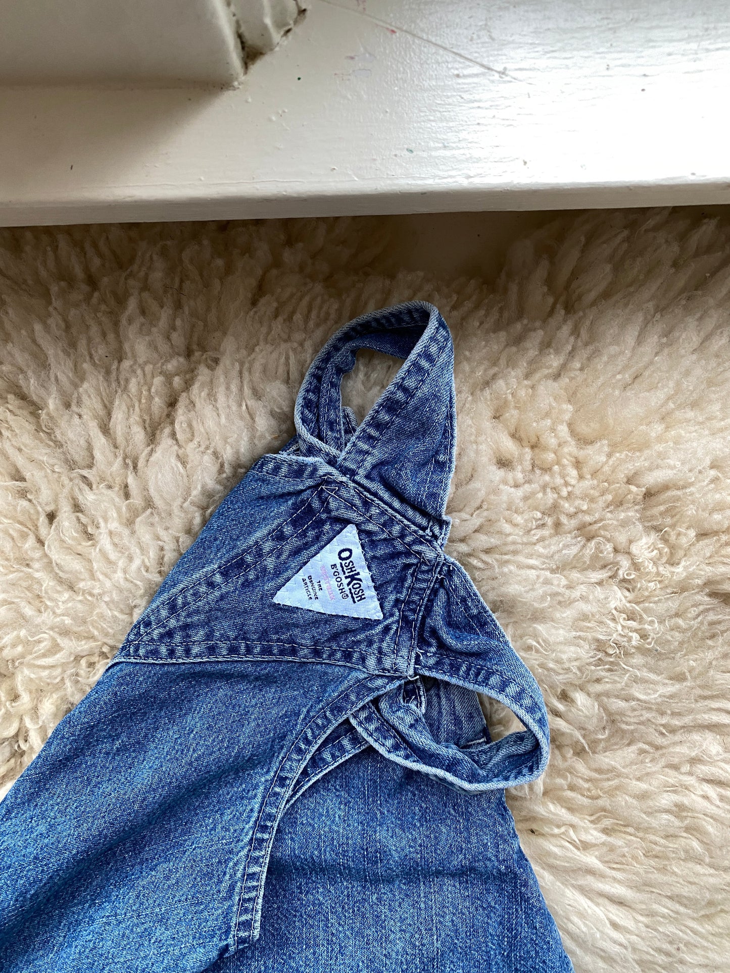 vintage oshkosh denim jumper, 24 months